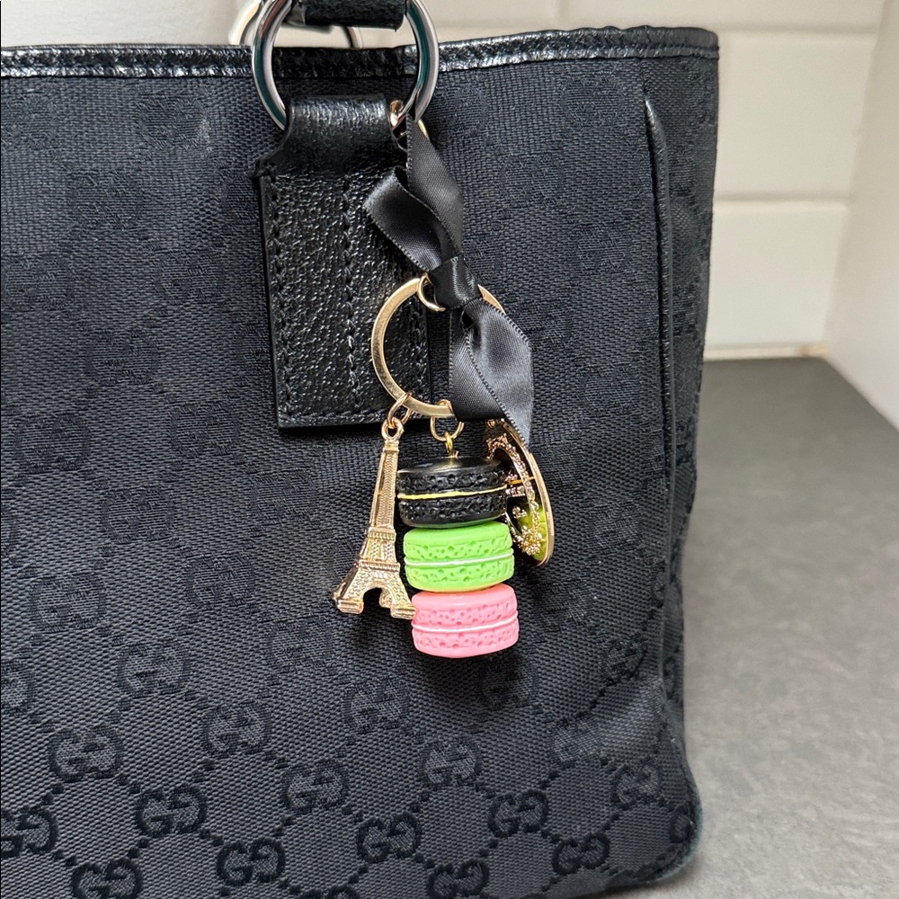 Eifel Tower Macarons Paris Bag Charm Key Holder